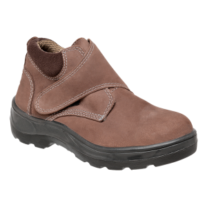 Coturno com velcro Nobuck Café
