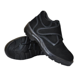 Coturno com velcro Nobuck Preto